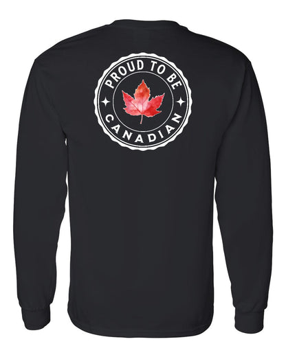 Proud to be Canadian Leaf Left Chest and Back Long Sleeve
