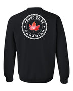 Proud to be Canadian Leaf Left Chest and Back Crewneck Sweatshirt - Gildan Canada (sewn Internationally) - Unisex