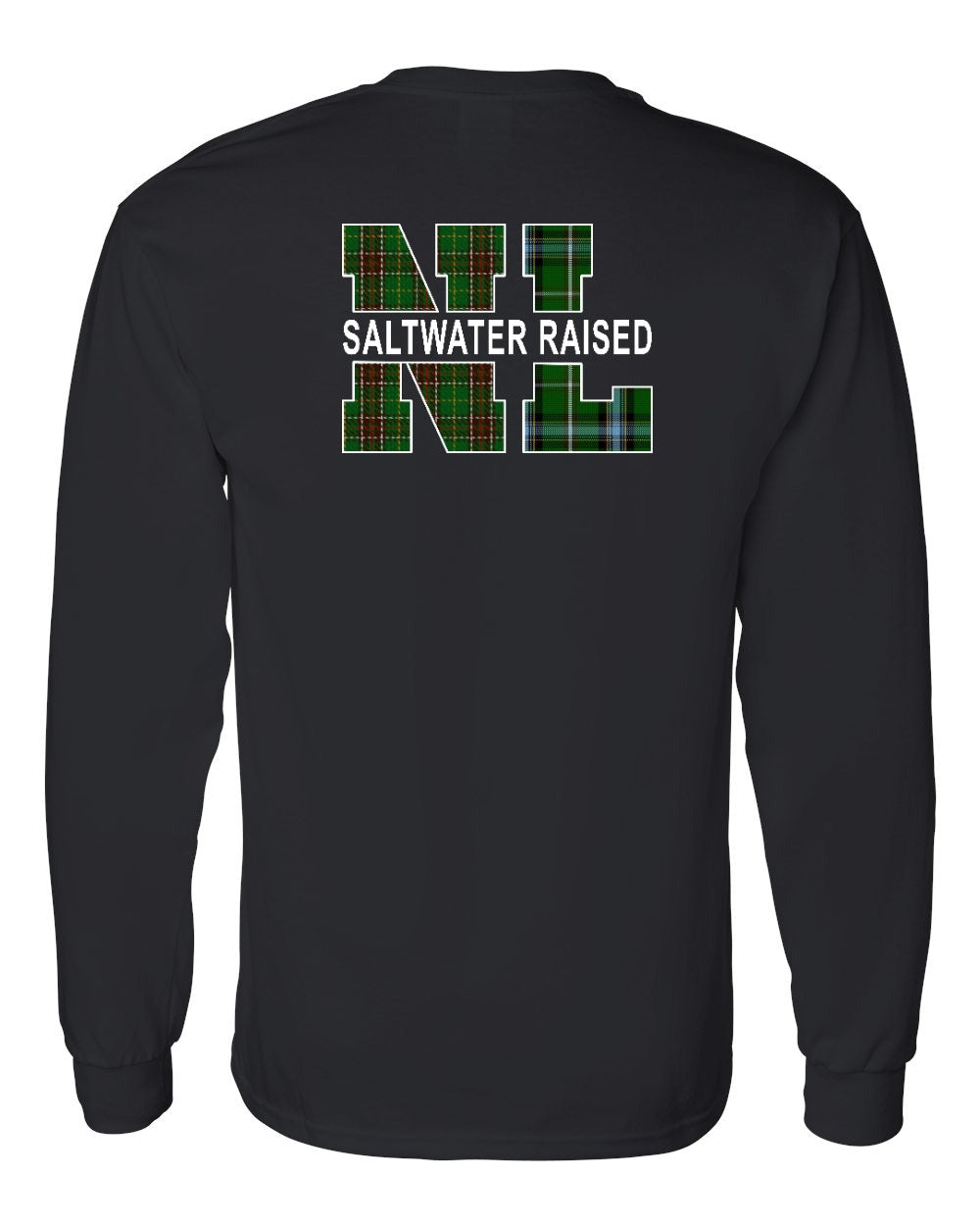 NFLD and Labrador Saltwater Left Chest and Back Long Sleeve Tee - Unisex