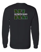 NFLD and Labrador Saltwater Left Chest and Back Long Sleeve Tee - Unisex