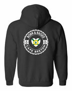 Born and Raised CB Heart Flag Left Chest & Back Zip Hoodie - Unisex
