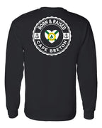 Born and Raised CB Heart Flag Left Chest & Back Long Sleeve Tee - Unisex