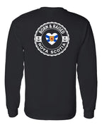 Born and Raised NS Heart Flag Left Chest & Back Long Sleeve Tee - Unisex
