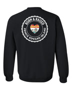 Born and Raised PEI Heart Flag Left Chest & Back Crewneck Sweatshirt - Unisex