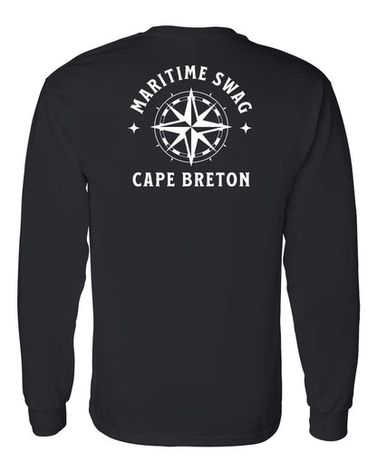 Maritime Swag Cape Breton Compass Left Chest and Back Long Sleeve Tee