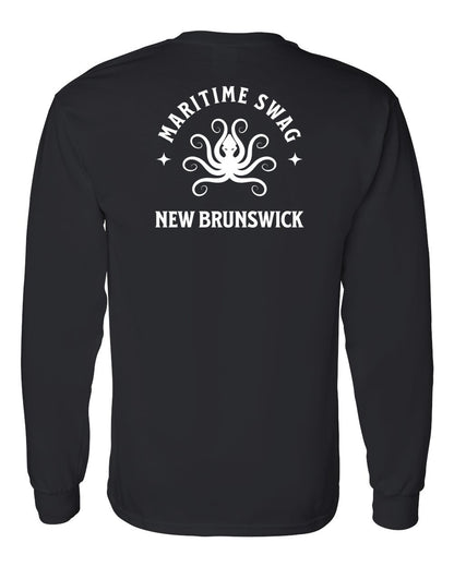 Maritime Swag New Brunswick Octopus Left Chest and Back Long Sleeve Tee