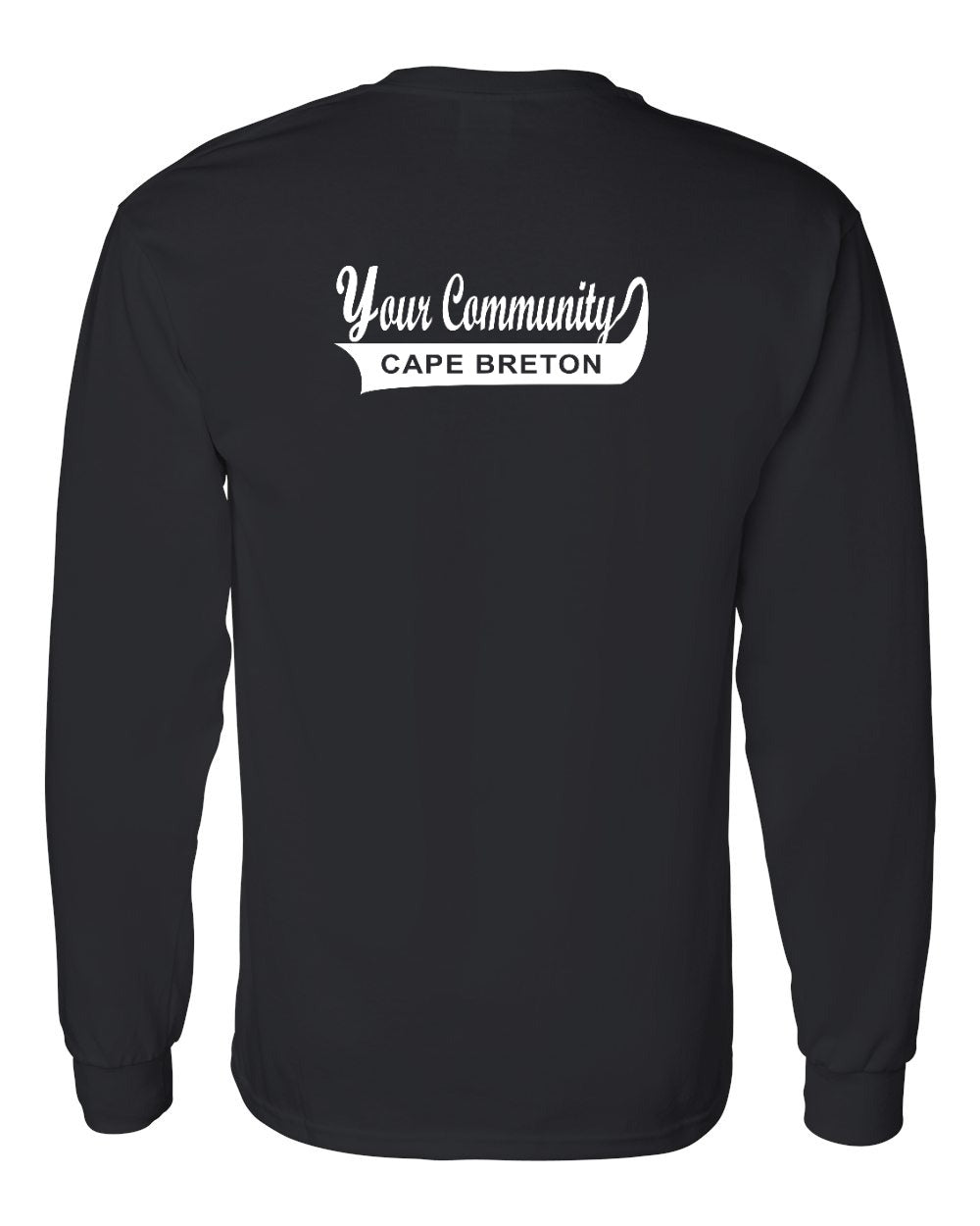 Custom Your Community Swoop (CB) Left Chest and Back Long Sleeve Tee - Unisex
