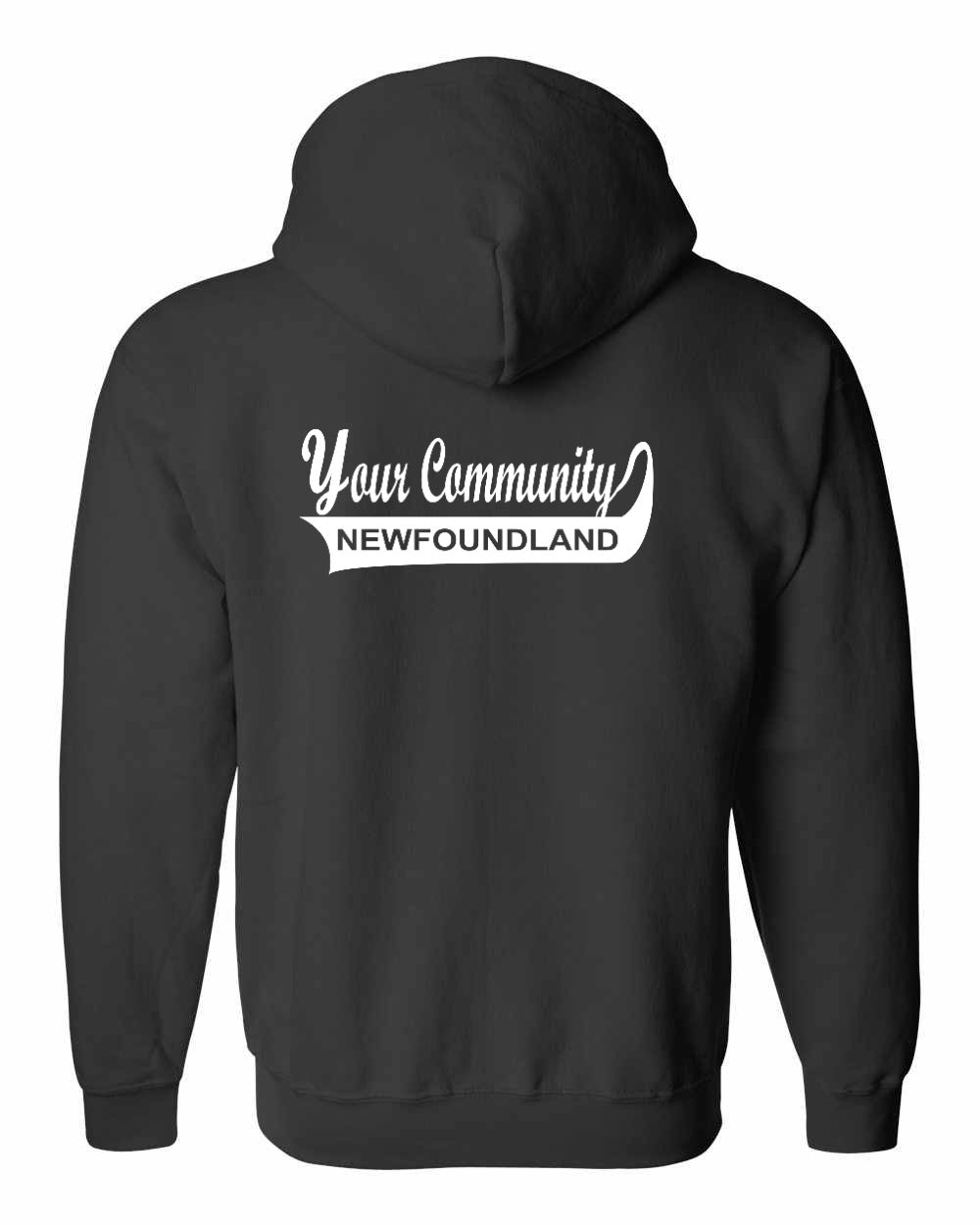 Your Community Swoop (NFLD) Left Chest and Back Zip Hoodie - Unisex