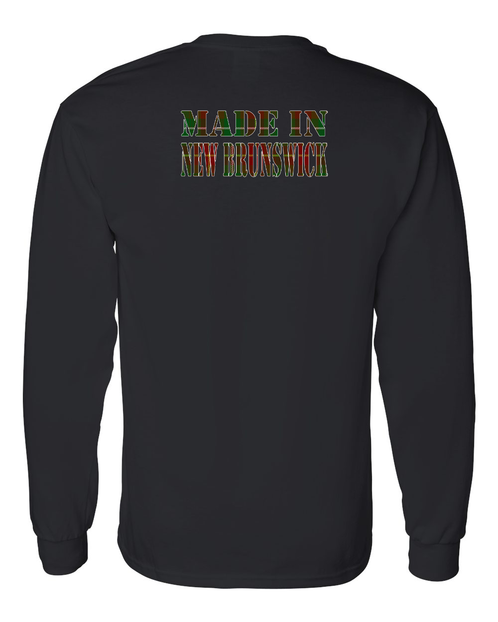 Made In NB ( Tartan Lettering) Left Chest and Back Long Sleeve Tee - Unisex
