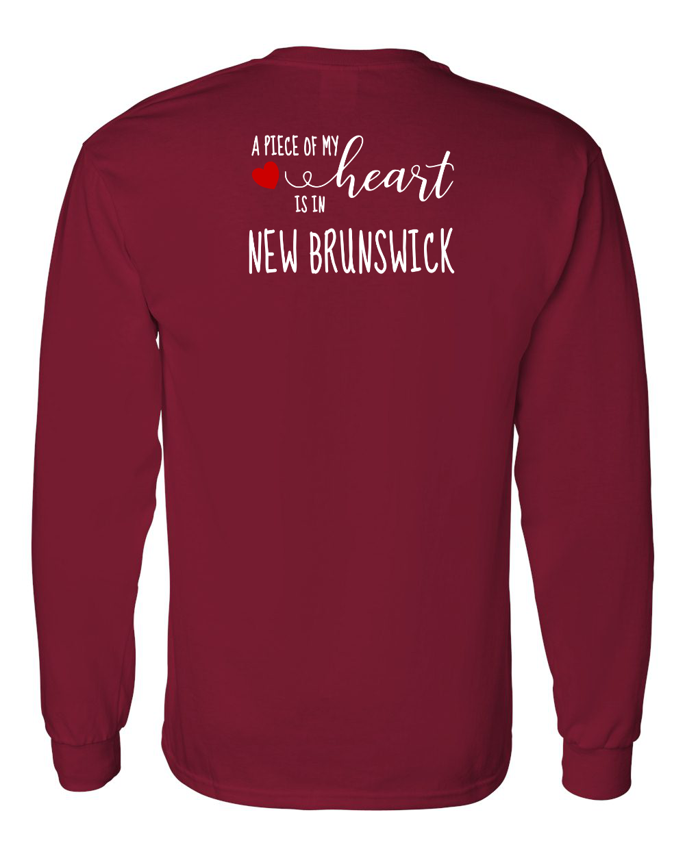 A piece of My heart in NB (Red Heart) Left Chest and Back Long Sleeve Tee - Unisex