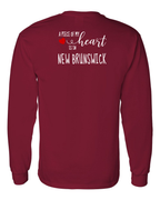 A piece of My heart in NB (Red Heart) Left Chest and Back Long Sleeve Tee - Unisex