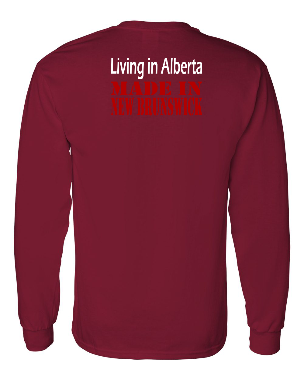 Living Alberta Made in NB Left Chest and Back Long Sleeve Tee - Unisex