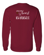 A piece of My heart in NB Tartan Heart Left Chest and Back Long Sleeve Tee - Unisex