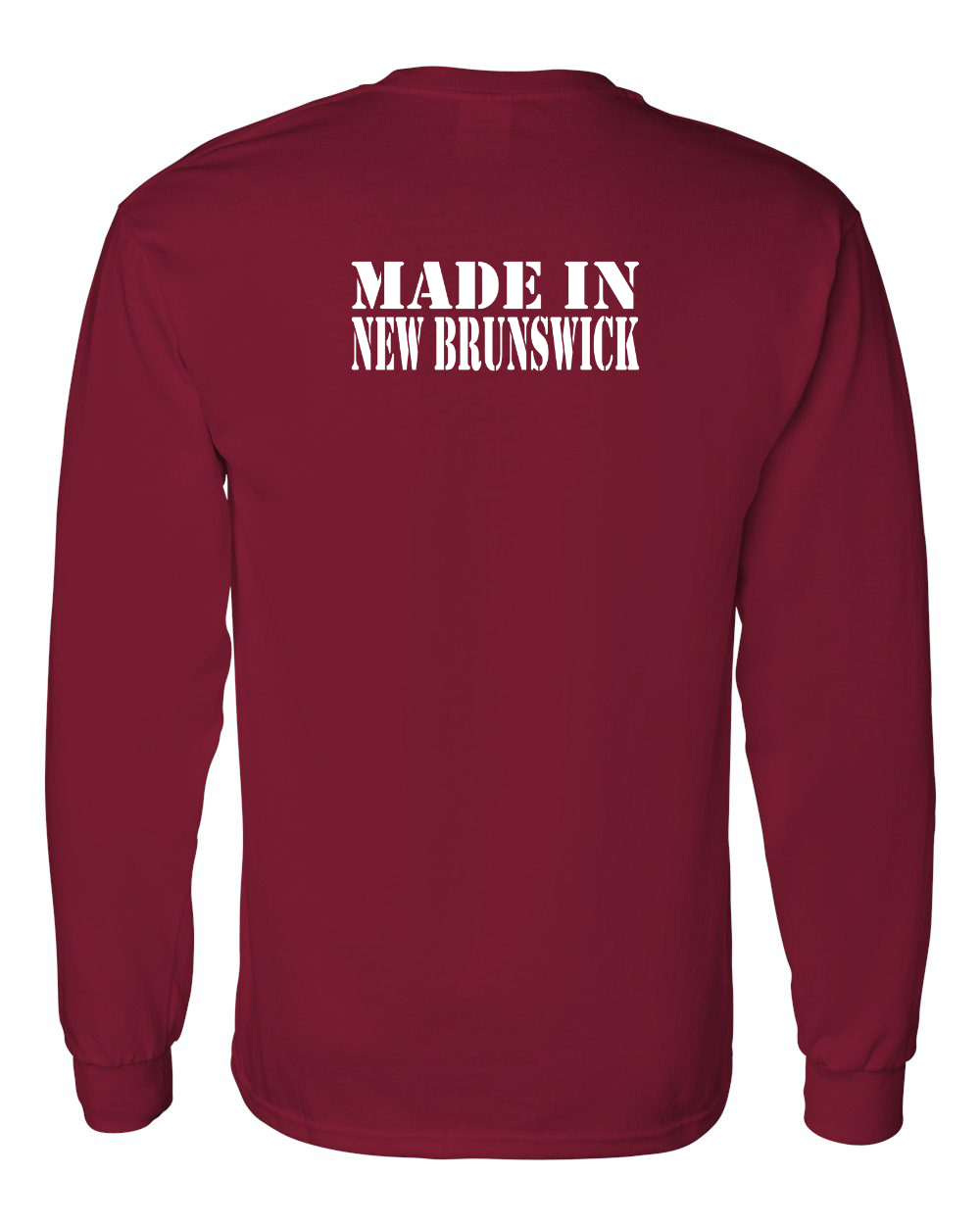 Made In NB ( White Lettering) Left Chest and Back Long Sleeve Tee - Unisex