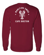 Maritime Swag CB Mandala white Lobster Left Chest and Back Long Sleeve Tee - Unisex
