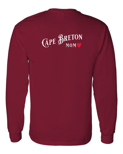 Cape Breton Mom Left Chest and Back Long Sleeve Tee