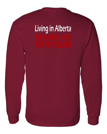 Living Alberta Made in Newfoundland Left Chest and Back Long Sleeve