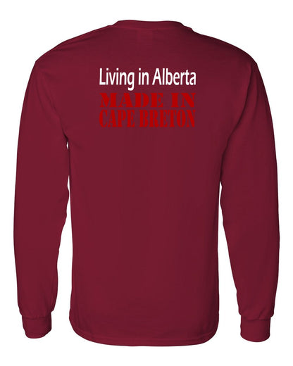 Living Alberta Made in Cape Breton Left Chest and Back Long Sleeve Tee