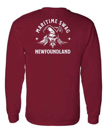 Maritime Swag Newfoundland Pirate Left Chest and Back Long Sleeve