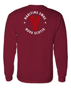 Maritime Swag NS Mandala Red Lobster Left Chest and Back Long Sleeve Tee - Unisex