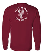 Maritime Swag NS Mandala white Lobster Left Chest and Back Long Sleeve Tee - Unisex