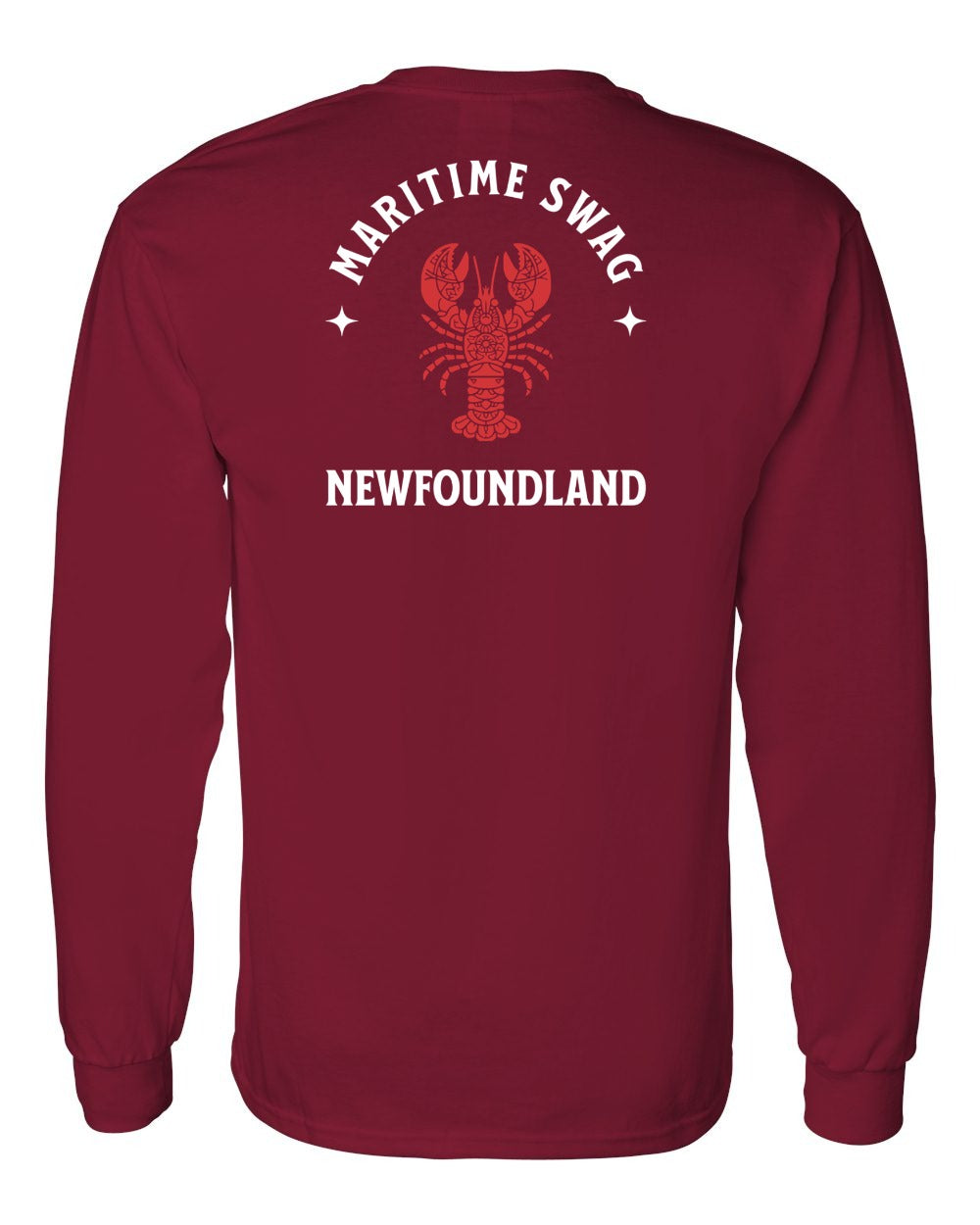 Maritime Swag NFLD Mandala Red Lobster Left Chest and Back Long Sleeve - Unisex