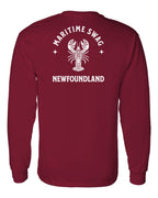 Maritime Swag NFLD Mandala white Lobster Left Chest and Back Long Sleeve - Unisex