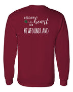 A piece of My heart in NFLD Tartan Heart Left Chest and Back Long Sleeve - Unisex