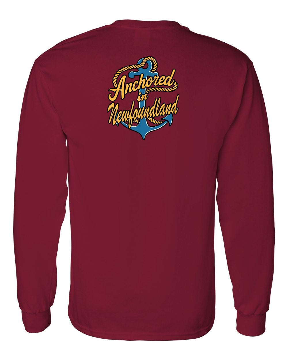 Anchored in Newfoundland (New Design) Left Chest and Back Long Sleeve