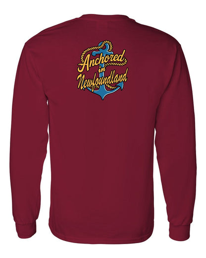 Anchored in Newfoundland (New Design) Left Chest and Back Long Sleeve