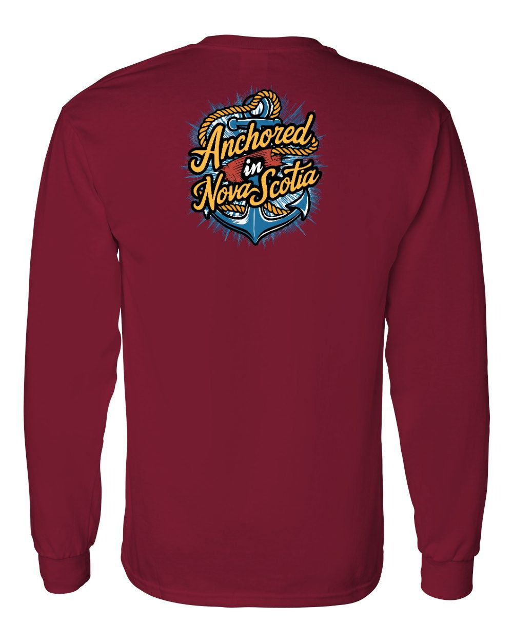 Anchored In NS (Old Design) Left Chest and Back Long Sleeve Tee - Unisex