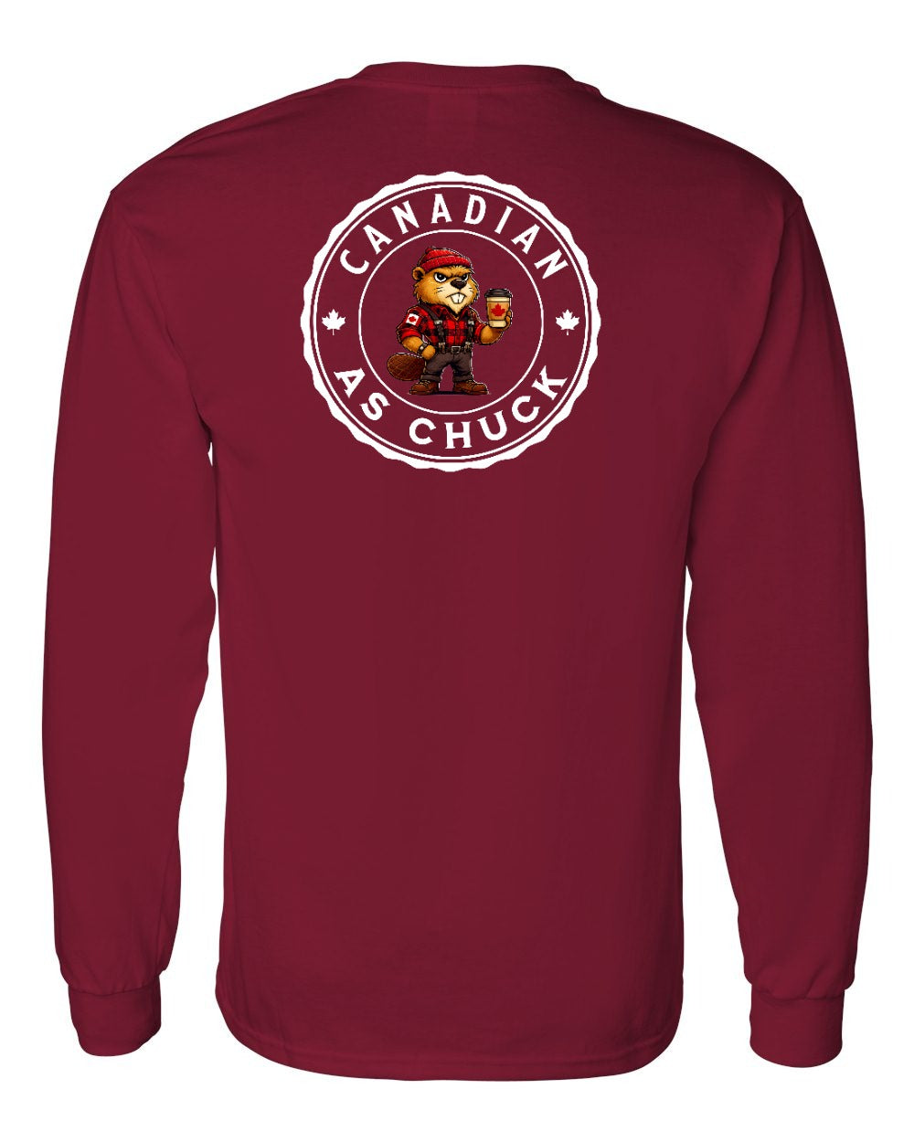 CDN as Chuck Male Beaver Left Chest and Back Long Sleeve