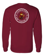 Canadiano just Coffee EH! Male Beaver Left Chest and Back Long Sleeve - Gildan Canada (sewn Internationally) - Unisex