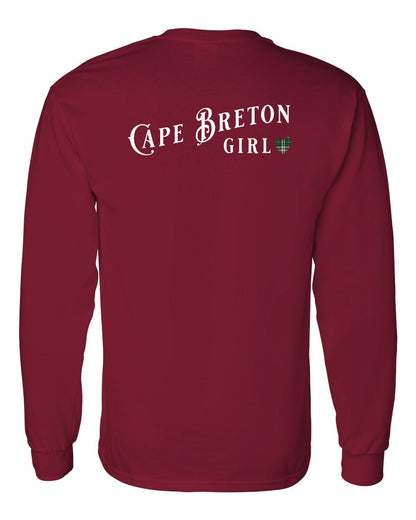 Cape Breton Girl Tartan Left Chest and Back Long Sleeve Tee