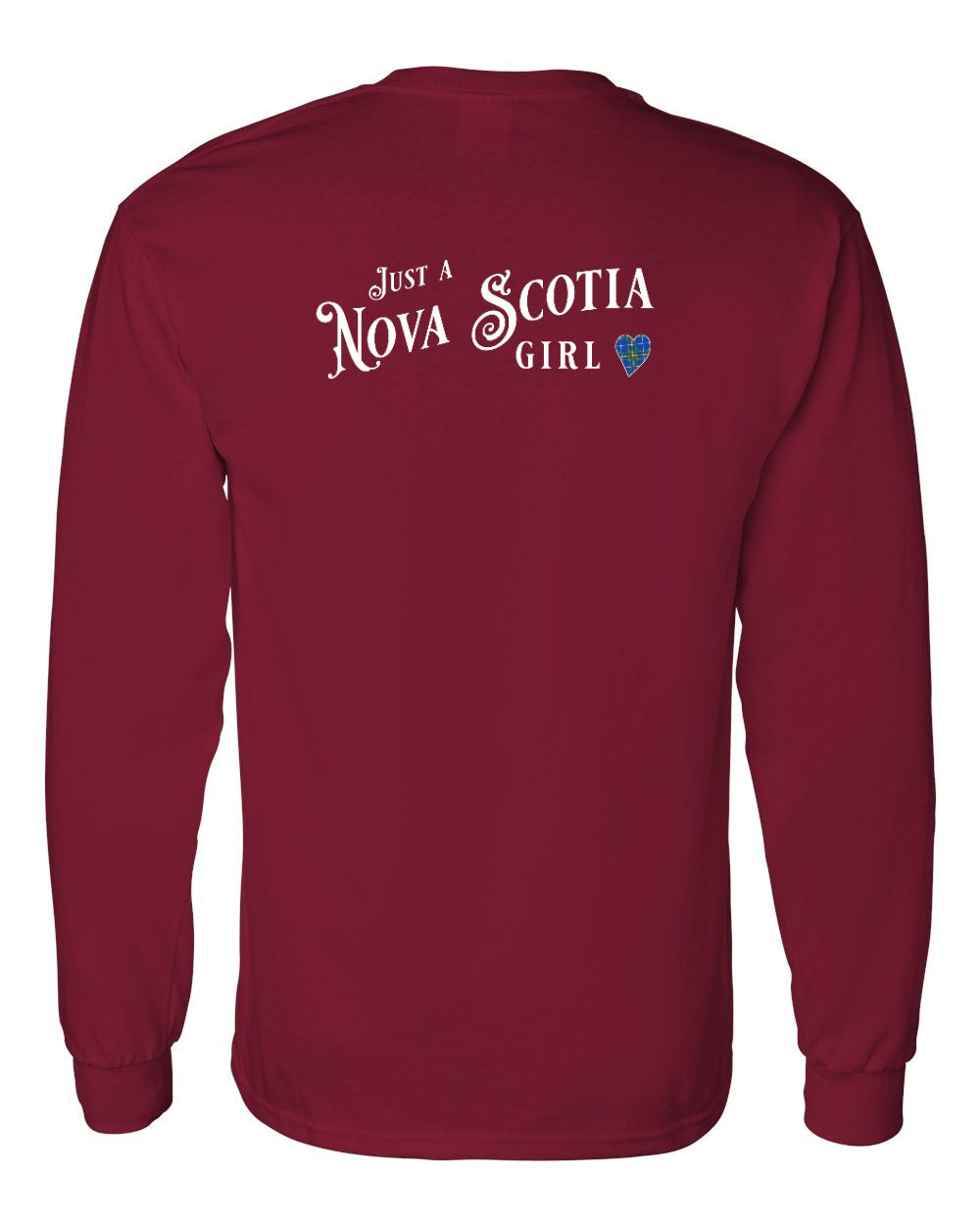 Just a Nova Scotia Girl Tartan Left Chest and Back Long Sleeve Tee