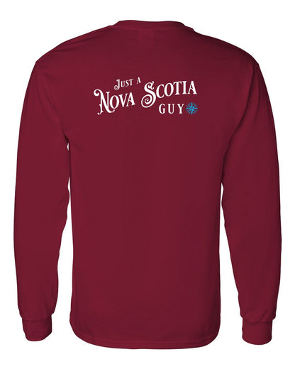 Just a Nova Scotia Guy blue Left Chest and Back Long Sleeve Tee