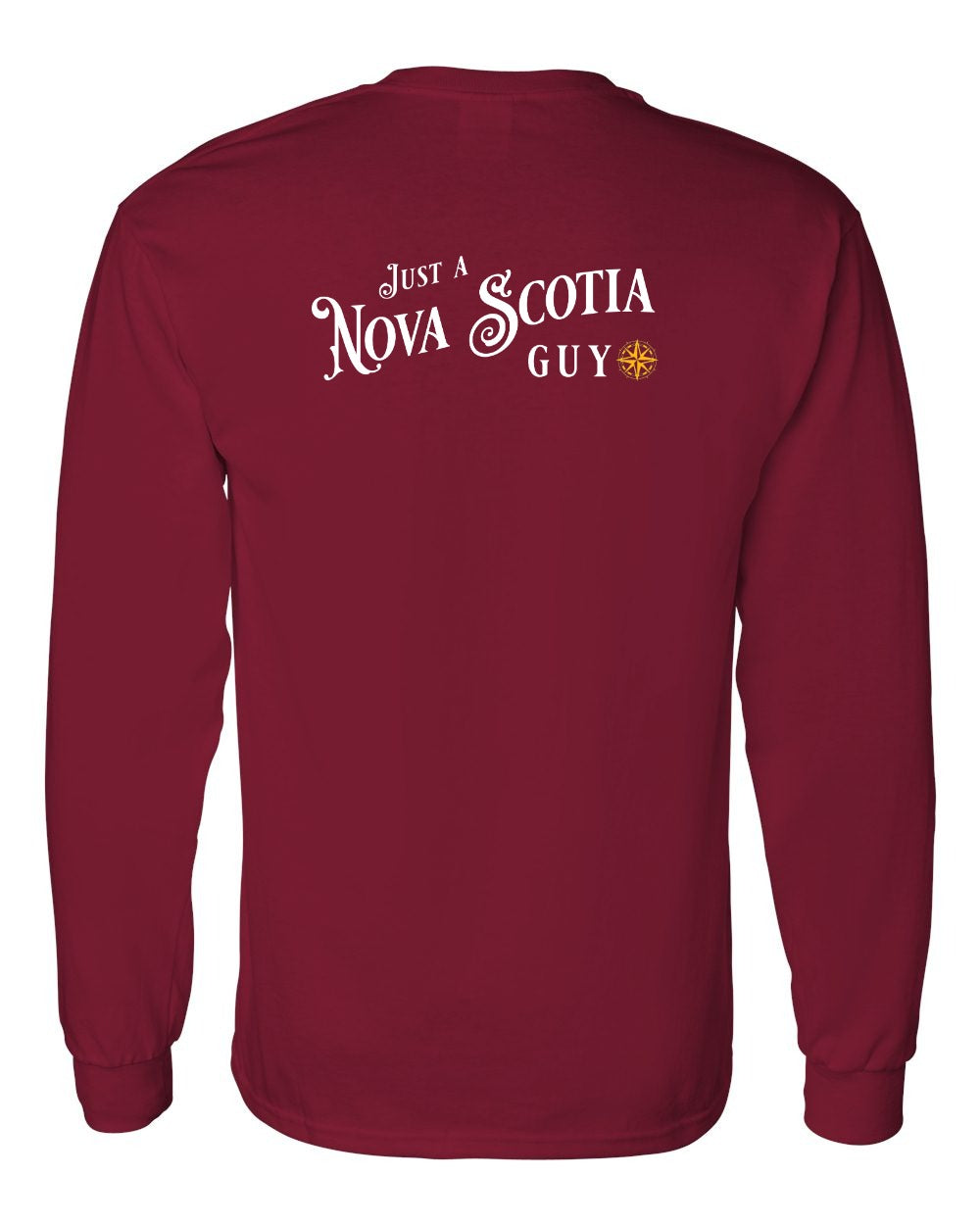 Just a NS Guy Yellow Compass Left Chest and Back Long Sleeve Tee - Unisex