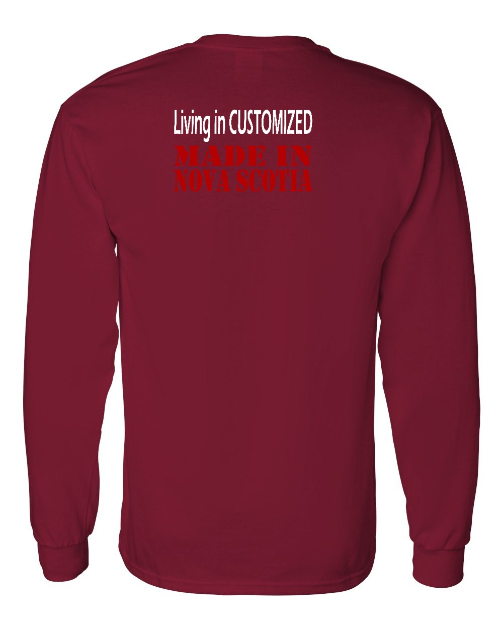 Living in Custom Made in Nova Scotia Left Chest and Back Long Sleeve Tee