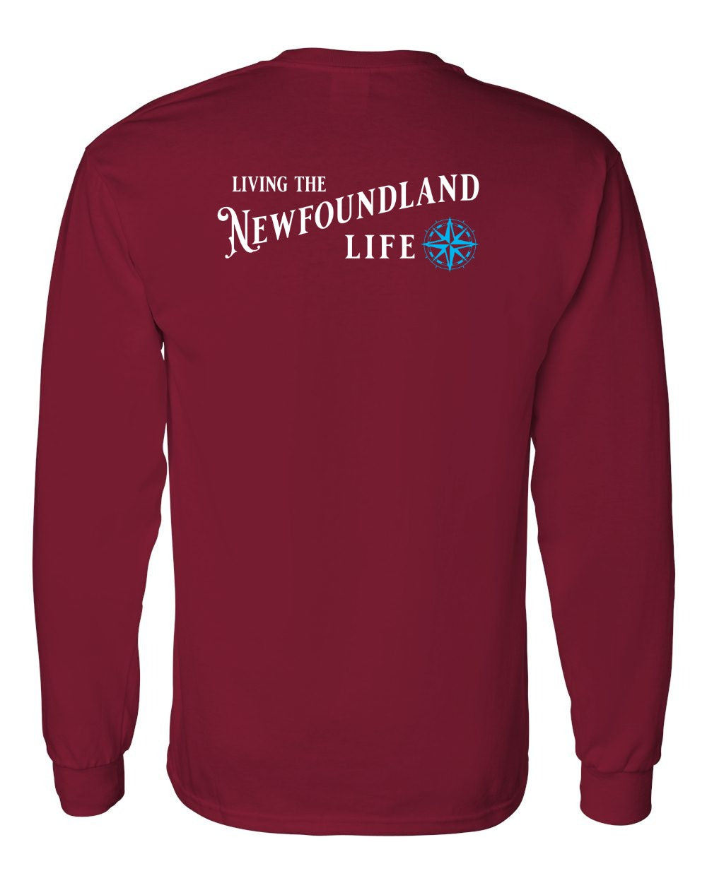 Living the NFLD Life blue Left Chest and Back Long Sleeve - Unisex