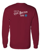 Living the CB Life blue Left Chest and Back Long Sleeve Tee - Unisex