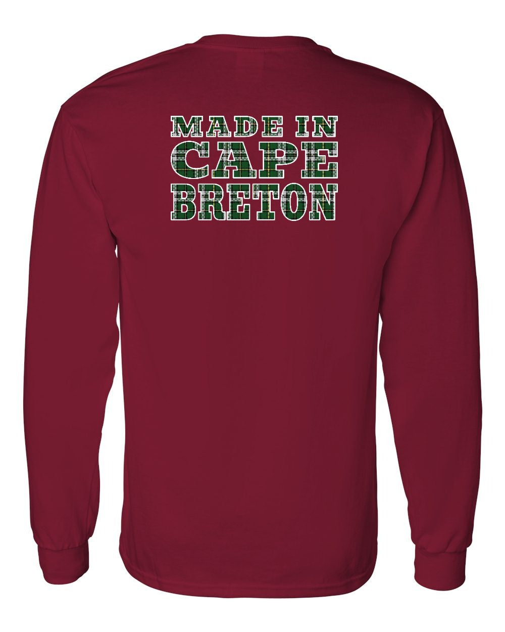 Made In Cape Breton Tartan Left Chest and Back Long Sleeve Tee