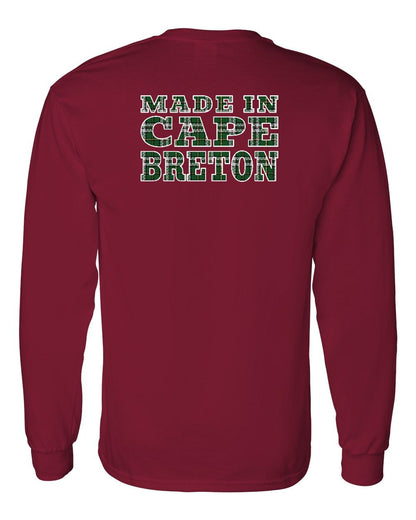 Made In Cape Breton Tartan Left Chest and Back Long Sleeve Tee