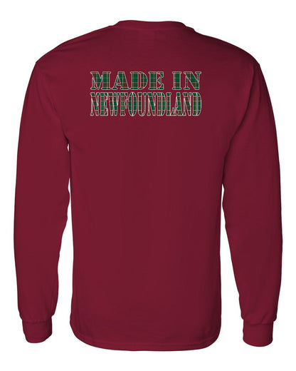 Made In Newfoundland ( Tartan Lettering) Left Chest and Back Long Sleeve