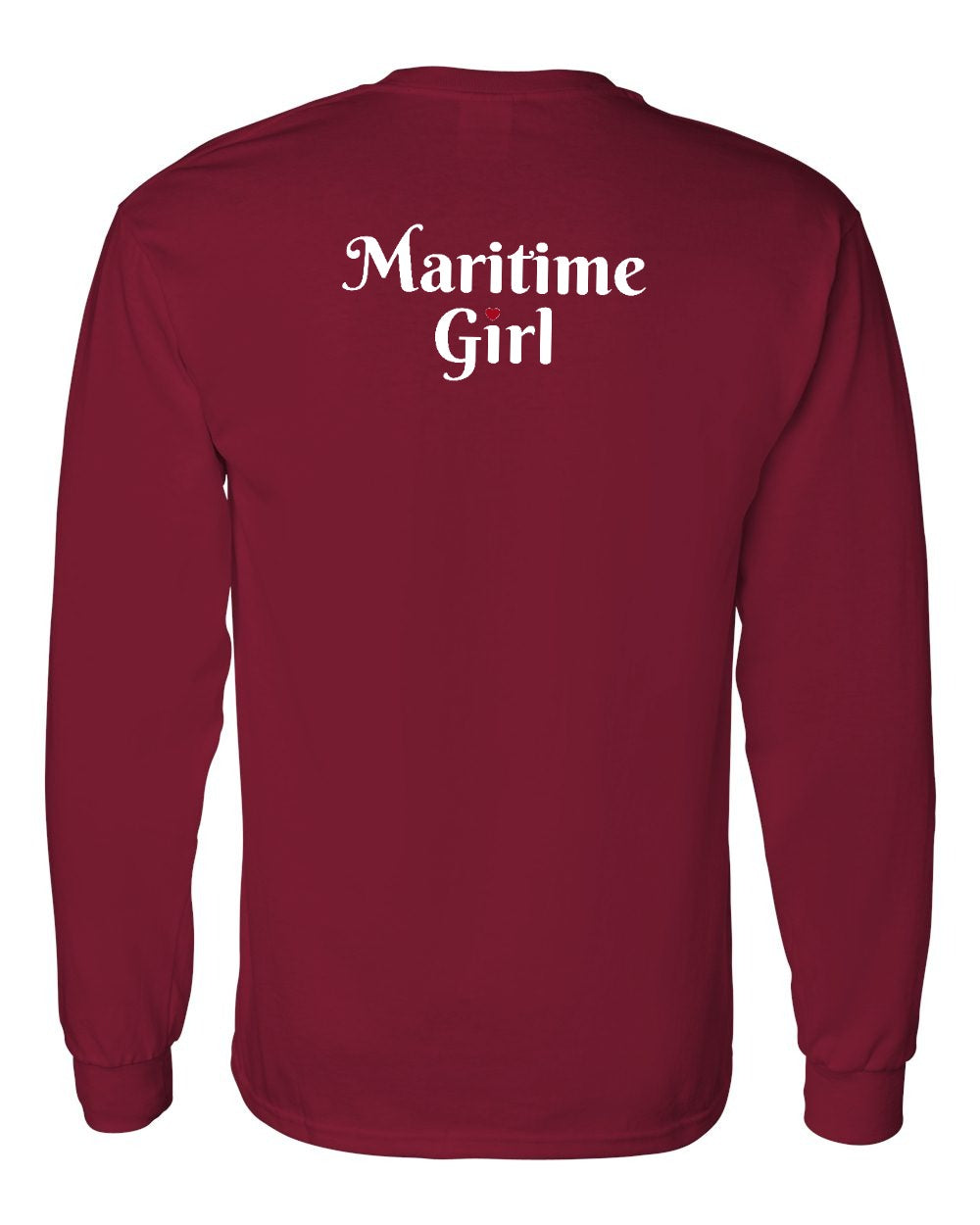 Maritime Girl Heart Dot Left Chest & Back Long Sleeve Tee - Unisex