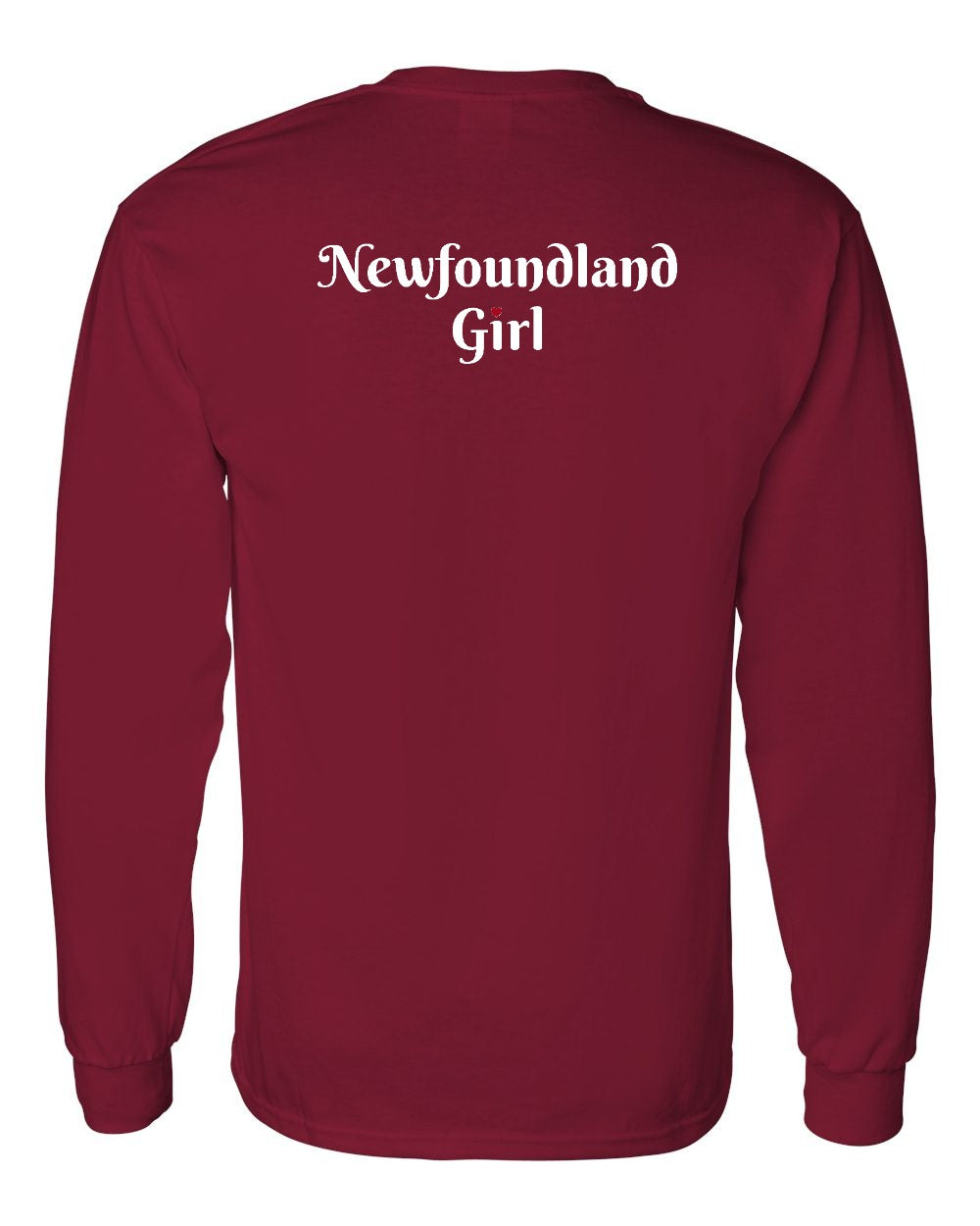 NFLD Girl Heart Dot Left Chest & Back Long Sleeve Tee - Unisex