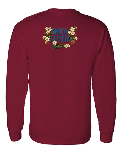 Nova Scotia Flowers Left Chest and Back Long Sleeve Tee