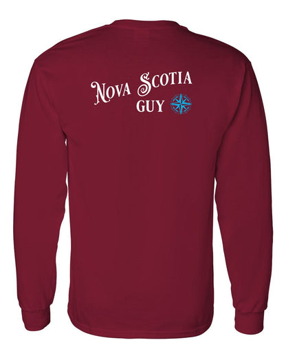 Nova Scotia Guy blue Left Chest and Back Long Sleeve Tee