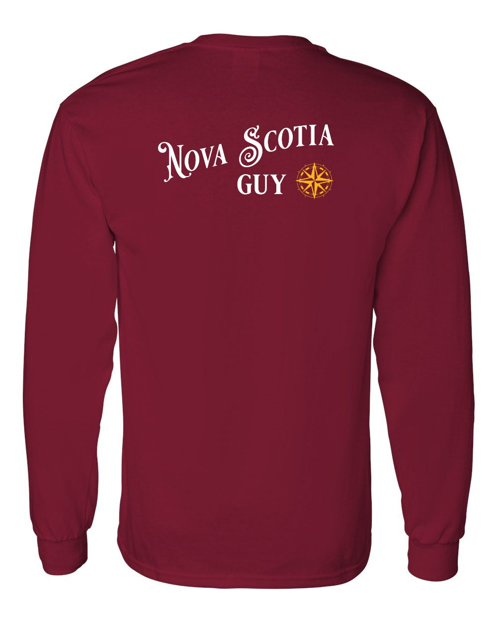 Nova Scotia Guy yellow Left Chest and Back Long Sleeve Tee