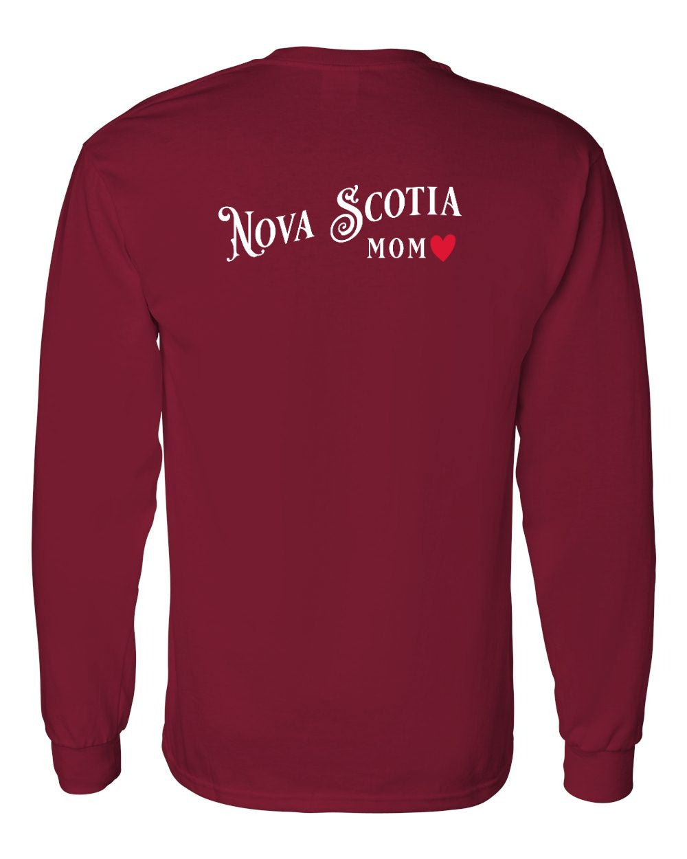Nova Scotia Mom Left Chest and Back Long Sleeve Tee
