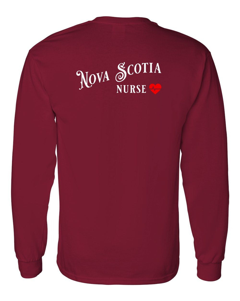 Nova Scotia Nurse Left Chest and Back Long Sleeve Tee